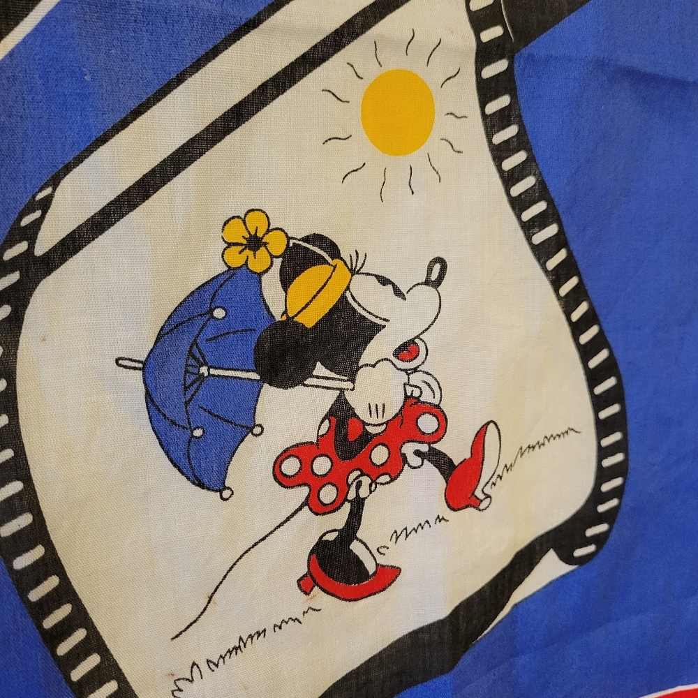 Walt Disney Co. Mickey Mouse Minnie Mouse Bandana 1980s Made in USA Unisex - Picture 4 of 16